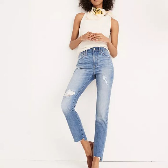 Madewell Denim - Madewell The High-Rise Slim Boyjean in Lita Wash Step-Hem Edition size 28